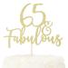 LOVENJOY 65 and Fabulous Birthday Cake Topper 65 Cake Decoration Gold Glittery for Happy 65th Birthday Party Decorating 65 & Fabulous