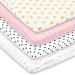 Pack n Play Sheets  Premium Pack and Play Sheets 4 Pack  100% Super Soft Jersey Knit Cotton Playard Mattress Sheets  Portable Playpen Fitted Play Yard Mini Crib Sheet for Girl (24 x 38 x 5)
