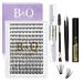 LASH Extension Set B & Q 280 PCs eyelash Extensions Set 0.07d 9-15Mix 30d eyelash extension set eyeliner set lash glue removal and applicator for mug extension beginners (SET-30D-0.07d MIX) 9-15 MIX 280PC SET-30D-D-0.07
