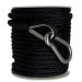 Rainier Supply Co. Boat Anchor Line - 100 ft x 3/8 inch Anchor Rope - Double Braided Nylon Anchor Boat Rope with 316SS Thimble and Heavy Duty Marine Grade Snap Hook - Black 100 ft x 3/8 inch Black