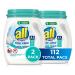 All Mighty Pacs Laundry Detergent Free Clear Odor Relief Tub 56 Count (Pack of 2) 112 Total Loads