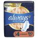 Always Ultra Thin Feminine Pads For Women, Size 4 Overnight Absorbency, Multipack, With Wings, Unscented, 50 Count (Pack of 3), 150 Count Total