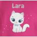 Personalized Gift T-Shirt for Girls - Cute Cat Design by Shirtracer - Fuchsia Cat Motif 01 - Buy Online on GoSupps.com