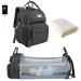 SndMor diaper bag backpack baby diaper bag with diaper station large unisex baby bag with diaper pad large capacity waterproof and stylish (dark gray)