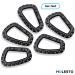 Holesto Plastic Carabiner Set - Tactical Black D-Shape Hooks for Outdoor - Durable ABS - 5-Pack - Buy Online on GoSupps.com