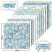Whaline 24Pcs Blue Floral Pattern Paper 30x30cm - Double-Sided Watercolor Flower Scrapbook Paper for DIY Crafts and Photo Albums - Buy Online on GoSupps.com