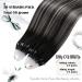 Moresoo Microring Extensions - Real Hair Black & Silver Ombre 35 cm | Thick 1g Remy Micro Loop Hair Extensions - Buy Online on GoSupps.com