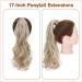 Tess Ponytail Extension - 40cm Ashblond Balayage Wavy Braid | 90g Long Hair Extension (#16P613) - Buy Online on GoSupps.com