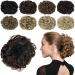 Yamel Chignon Hairpiece Curly Bun Scrunchie Extensions Medium Brown Synthetic Updo Combs in Messy Bun Hair Piece for Women
