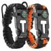 Flintronic paracord survival bracelet 5-in-1 outdoor survival kit with flint+100-DB pipe+compass+mini saw+waterproof paracord in military quality for outdoor activities
