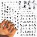 8 Sheets Bad Girl Nail Art Stickers Black White Nail Decals 3D Self Adhesive Design Stickers Sexy Nail Stickers for Women Girls Sexy Nails Nail Art Supplies Sexy Girls Designer Nail Decoration A3