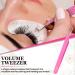 5Pcs Stainless Steel SV Lash Extension Tweezers Set - Pink | Volume/Isolation Nail Art Curved - Buy Online on GoSupps.com