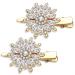 Crystal Hair Clips Large Sparkle Rhinestone Flower Design Alligator Metal Clip Non-Slip Floral Duckbill Hairpins Bling French Fancy Hair Barrettes for women Girls Hair Jewelry Accessories Gold