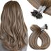 Nano Human Hair Extensions Balayage Nano Tip Hair Extensions Blonde Hair Extensions Invisible 50g 1g/s 18Inch 6/60/6