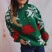 Shop Women's Christmas Sweater - Knitted Elk & Snowflakes Design | Festive Green Style for the Holidays - Buy Online on GoSupps.com