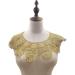 Fabric Flower Applique Embroidery Collar Lace Sewing Patch - DIY Wedding Dress Trim in Ivory/Gold/Silver - Buy Online on GoSupps.com
