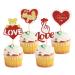 Keaziu 24 Pack Happy Valentine's Day Cupcake Toppers I Love You Heart Cupcake Picks Love Cupcake Toppers for Wedding Proposal Engagement Bridal Shower Sweet Love Theme Party Cake Decoration Red 4