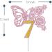 Tenhaisi Pink & Gold 3D Butterfly Flower Sign 7 Cake Topper - Happy 7th Birthday/Anniversary Party Decoration 3D Cake Topper- Girls 7th Birthday Party Supplies - Buy Online on GoSupps.com