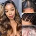 Haha Brown Highlight Lace Front Wig 4x4 Human Hair Body Wave Ombre Closure Wig 14 150% Density Honey Blonde Highlight - Buy Online on GoSupps.com