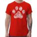 Shirtracer - T-Shirt Men - Gift for Dog Owners - High Five Dog Paw 2 Red 4XL Large Sizes