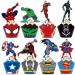 48Pcs Superhero Cupcake Toppers and Wrappers for Cake Decorations, Superhero Cake Topper Birthday Party Supplies.