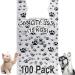 T Shirt Bags - Paw Print Bags - 100 Pack - Thank You Bags - Shopping Bags Cat or Dog Paw Print Design Plastic T-Shirt Bag 22" L x 12" W x 7"