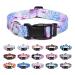 Suredoo dog collar adjustable soft & comfort nylon dog collar for small medium-sized dog puppies (L purple flowers) L (neck circumference 38-63 cm width 2.5 cm) purple flowers
