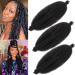 Xtrend 3 Packs 16 Inch Soft Springy Afro Twist Hair Pre-Separated Spring Twist Hair for Faux Locs Natural Black Marley Twist Crochet Braiding Hair Synthetic Hair Extensions for Black Women 1B# 16 Inch (Pack of 3) 1B#