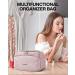 BAGSMART Pink Travel Makeup Toiletry Bag for Women - Large Opening Cosmetic Organizer and Travel Essential for Toiletries and Accessories - Buy Online on GoSupps.com