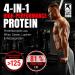 Powerstar Super Hi Pro 128 Nature 1kg - Unsweetened Multi-Component Protein Powder for Muscle Building | 81% Protein | High Biological Value - Buy Online on GoSupps.com