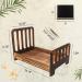 M&G House Brown Wooden Newborn Photography Prop Bed | Vintage Baby Photo Shoot Accessory - Buy Online on GoSupps.com