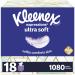 Kleenex Expressions Ultra Soft Facial Tissues, Soft Facial Tissue, 18 Cube Boxes, 60 Tissues per Box, 3-Ply (1,080 Total Tissues) NEW