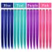 ZHAOWWEI 16 Pcs Princess Colored Extensions - Multi-Color Party Highlights Streak Clip-In Hairpieces (Blue Purple Teal Pink) - Buy Online on GoSupps.com