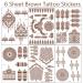 Brown Henna Temporary Tattoo Stickers - 6 Sheets Luxury Mandala Flower Design - Buy Online on GoSupps.com