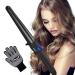 CkeyiN Curling Wand, Ceramic Tapered Barrel Curling Iron with Anti-Scald Adjustable Temperature Professional Dual Voltage Hair Styling Tool (25-32mm) 25mm-32mm
