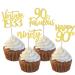 SYKYCTCY 24 Pack Vintage 1933 Cupcake Toppers Glitter Ninety 90 Fabulous Number 1933 Cupcake Picks Happy 90th Birthday Wedding Anniversary Party Cake Decorations Supplies Gold 90th Gold