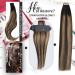 Moresoo 24 Inch Black Balayage Tape in Human Hair Extensions | Natural Ombre to Dark Brown with Dark Blonde | Invisible Tape | 20 Pieces/50g - Buy Online on GoSupps.com