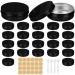 Belle vous 24 pc 114 ml round aluminum jar - black metal cans with lid and screw cap - small doses for filling for trips cosmetics sweets as lip balm/cream jar