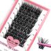 Cluster Lashes 72 Pcs Lash Clusters DIY Eyelash Extension Individual Lashes D-14mm Thin Band Easy to Apply at home Lashes (Adore D-14mm) 14 mm Adore