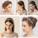 6 Pack Crystal Flower Headbands - Wedding Party Hair Accessories for Women and Girls - Buy Online on GoSupps.com