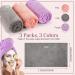 Riyiper 3 Pcs Large Microfiber Hair Towels - 43 x 23 Inch Wrap with Elastic Strap for Curly & Long Hair - Gray, Pink, Purple - Buy Online on GoSupps.com