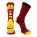 MadSportsStuff Basketball Socks for Boys, Girls, Men, Women- Athletic Crew Socks - Youth and Adult Sizes -Made in The USA Cardinal Red/Gold Small