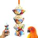 Bonka Bird Toys Single, Duo, or Triple Cake Colorful Shreddable Parrot Cockatiel, African Grey, Conure, Quaker, Caique, Parakeet, Eclectus, Budgies, and Similar Birds.