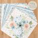 Whaline 24Pcs Blue Floral Pattern Paper 30x30cm - Double-Sided Watercolor Flower Scrapbook Paper for DIY Crafts and Photo Albums - Buy Online on GoSupps.com