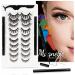 Magnetic Eyeliner with Eyelashes  Lashes Natural Look  Reusable False Eyelashes with 2 Magnetic Eyeliners & Tweezers - Easy to Wear
