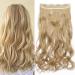 S-noilite Fashion One Piece Clip in Hair Extensions Half Full Head 5 Clips Curly Wavy Hairpiece 24 Inches(60cm)- Honey Blonde mix Ash Blonde Honey Blonde mix Ash Blonde 24 Inch