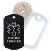 Blood Thinner Medical Alert ID Necklace with Black Tag White Silencer and 30'' USA Chain - 154 Color Choices White Black