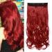 S-noilite Fashion One Piece Clip in Hair Extensions Half Full Head 5 Clips Curly Wavy Hairpiece 24 Inches(60cm)- Dark Red Dark Red 24 Inch