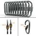Premium 80mm D-Shaped Screw Carabiner Set with Suspension Lock Durable Aluminum Hook for Camping & Hiking - Silver - Buy Online on GoSupps.com