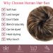 100% Real Human Hair Tousled Updo Extension in Medium Brown with Highlights - Messy Bun Hair Piece for Women - Buy Online on GoSupps.com